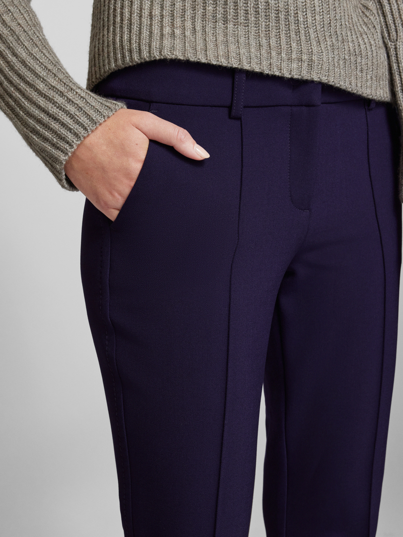 CAMBIO Slim fit stoffen broek met vaste persplooien model 'FARAH'