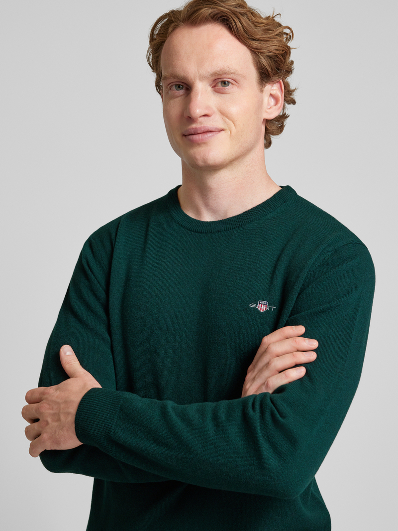 Gant Gebreide trui van wol met ronde hals