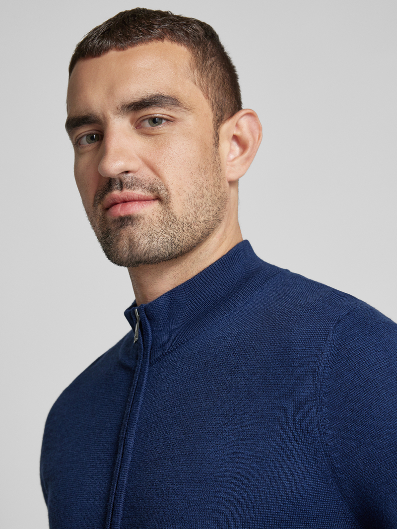 Christian Berg Men Gebreid jack met tweewegritssluiting