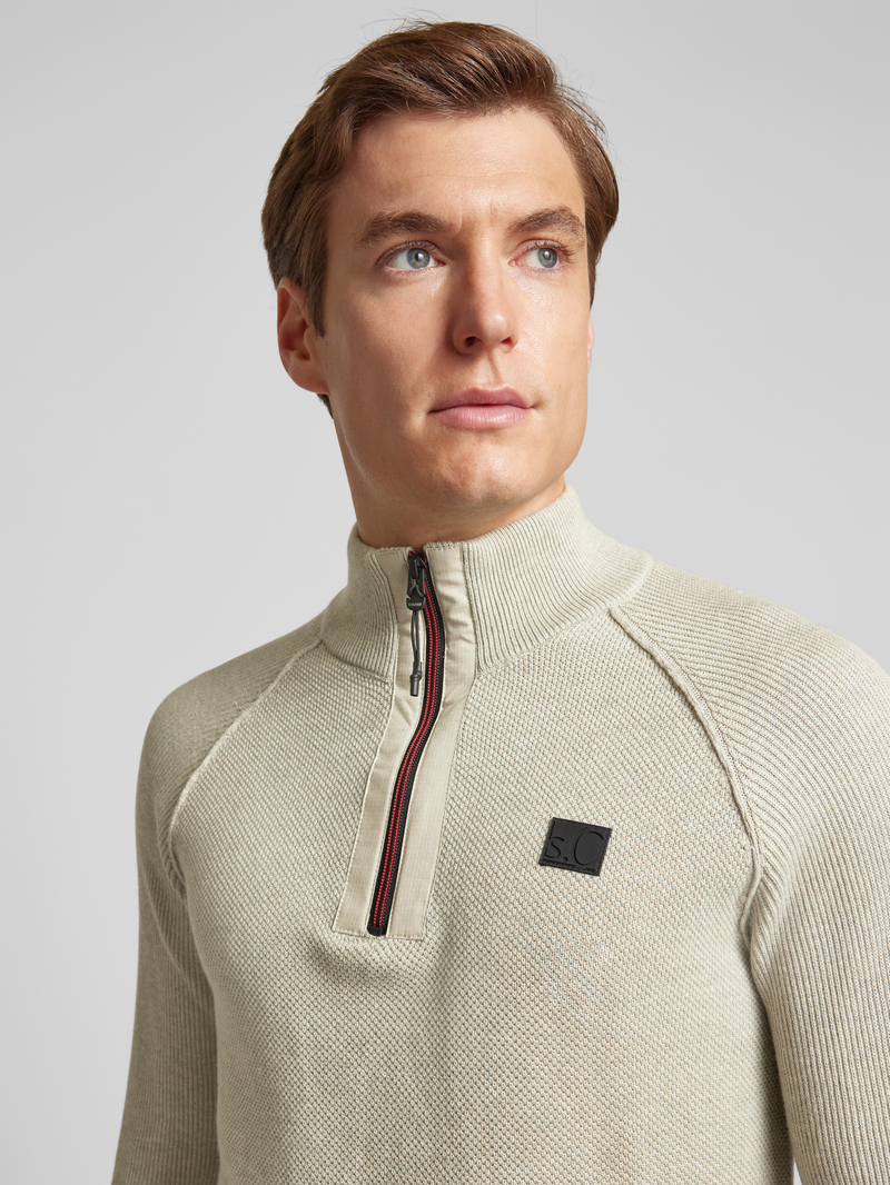s.Oliver RED LABEL Regular fit gebreide pullover van puur katoen met schipperskraag