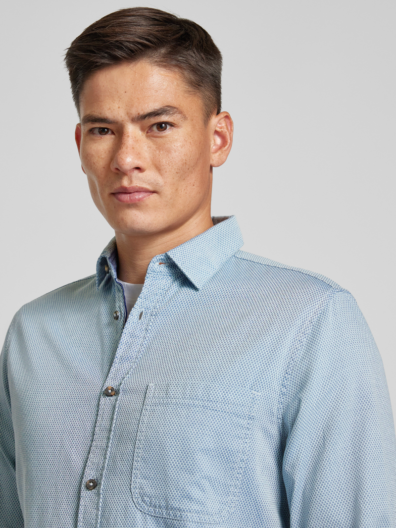 Tom Tailor Regular fit overhemd met structuurmotief van puur katoen