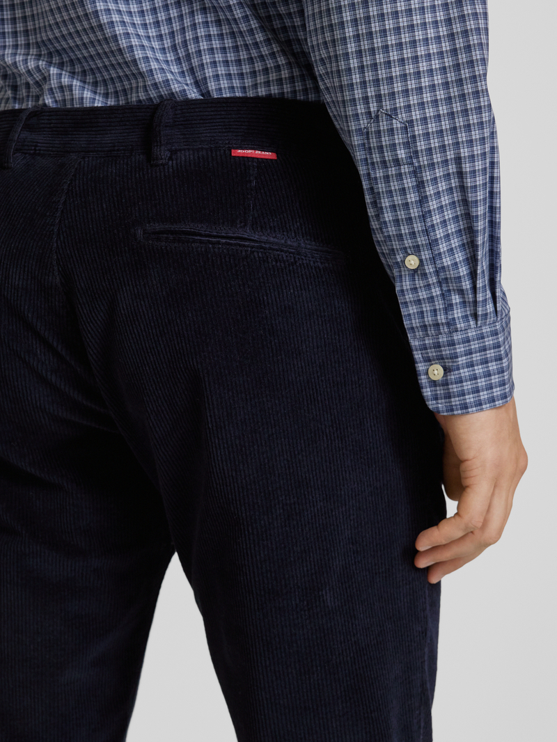 JOOP! JEANS Modern fit corduroy broek met riemlussen model 'Matthew'