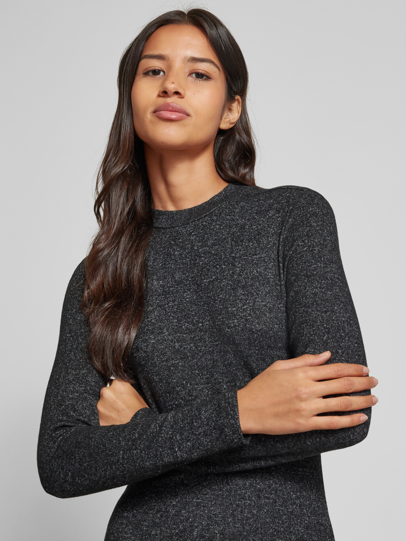 Tom Tailor Denim Soepele mini-jurk van viscosemix met ronde hals