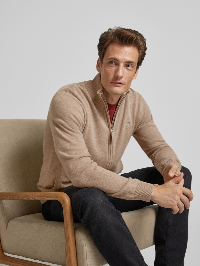 Gant Gebreid jack met ritssluiting