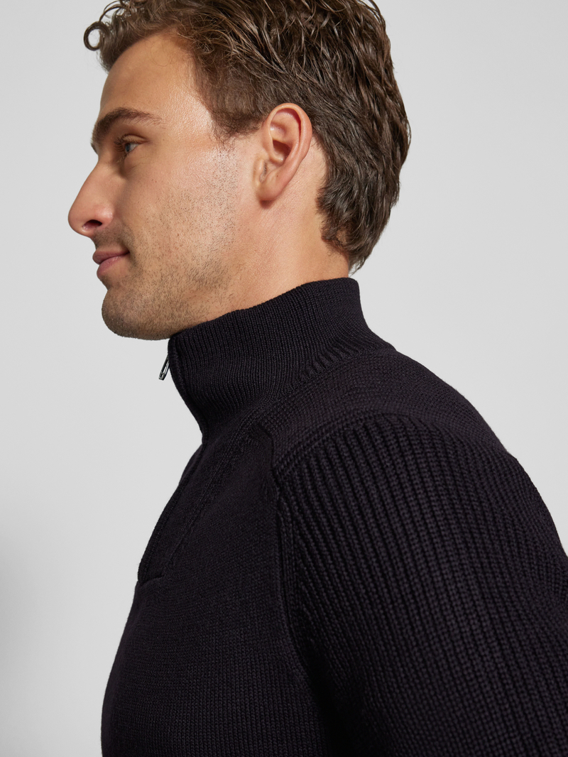 JOOP! Collection Gebreide pullover van lanawolmix met schipperskraag