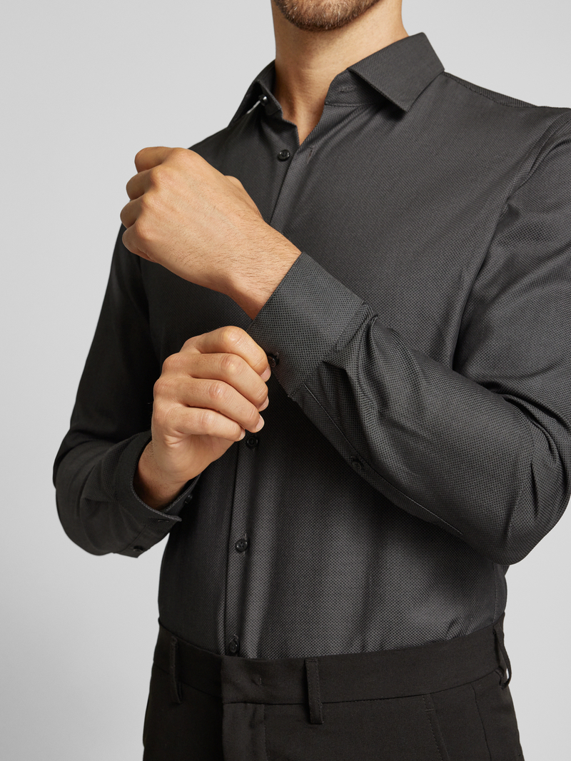 Jake*s Slim fit zakelijk overhemd van puur katoen
