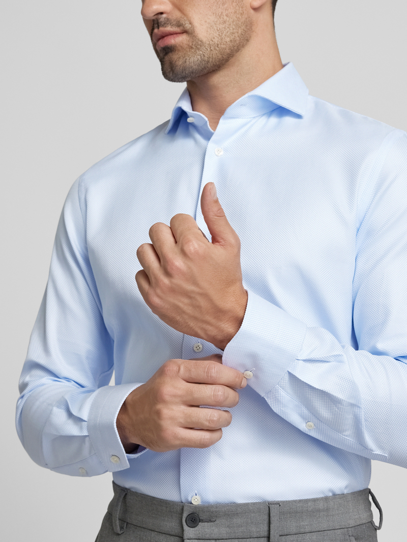Profuomo Slim fit zakelijk overhemd met haaikraag