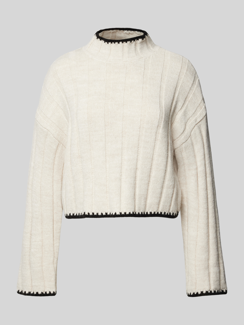 Only Gebreide pullover met geribde opstaande kraag model 'CHICK'
