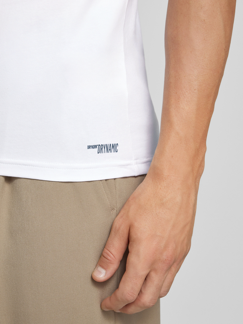 drykorn T-shirt met geribde ronde hals model 'ANTON'