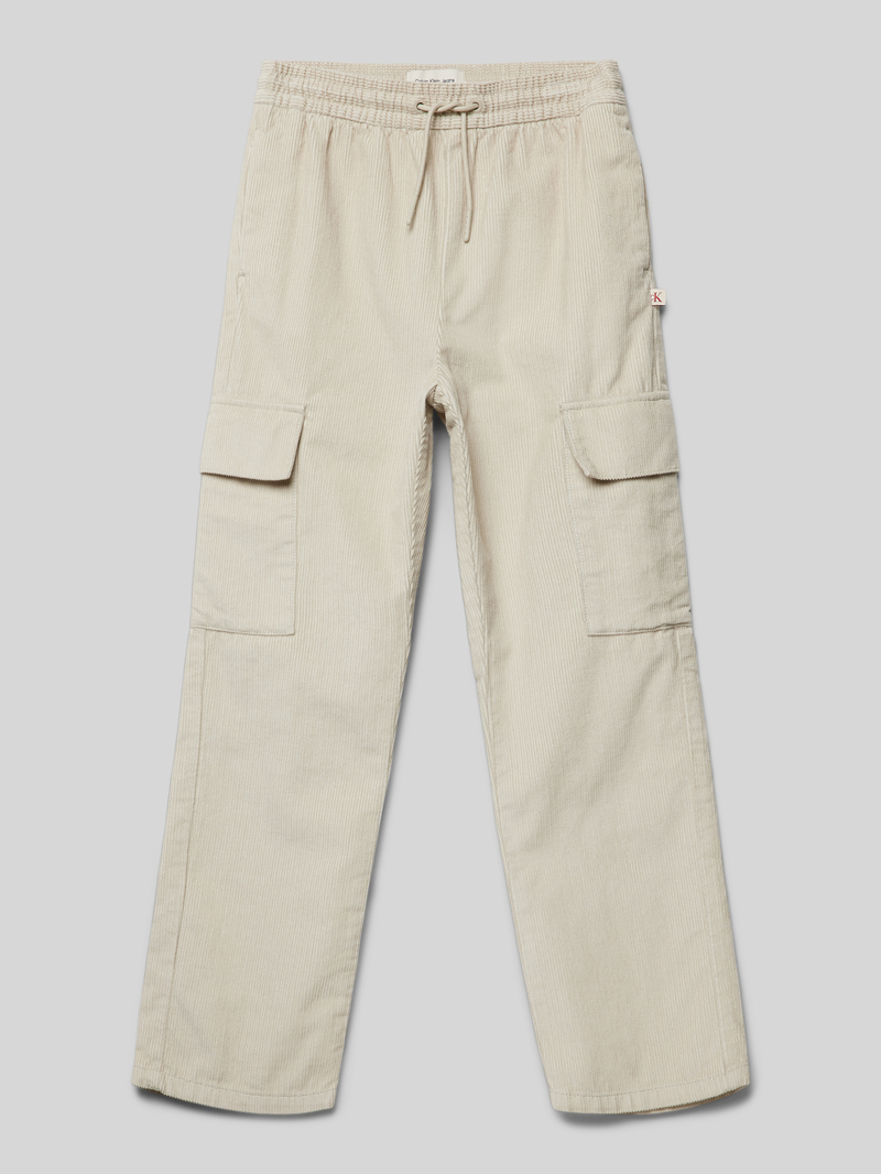 Calvin Klein Jeans Straight fit broek met labelpatch model 'CORDUROY'