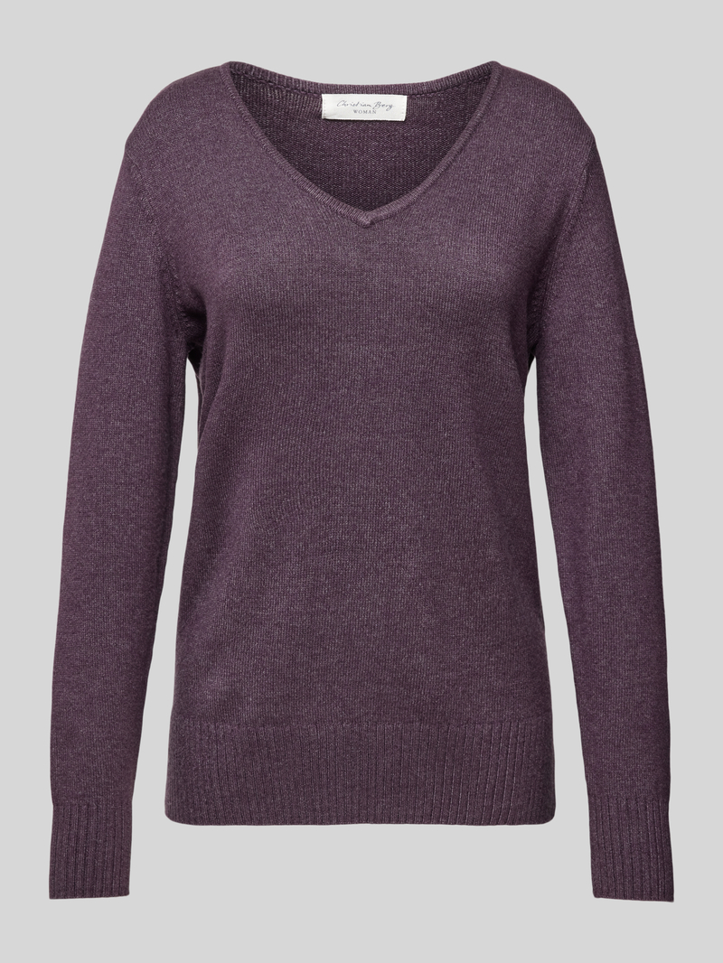 Christian Berg Woman Gebreide pullover met afgeronde V-hals