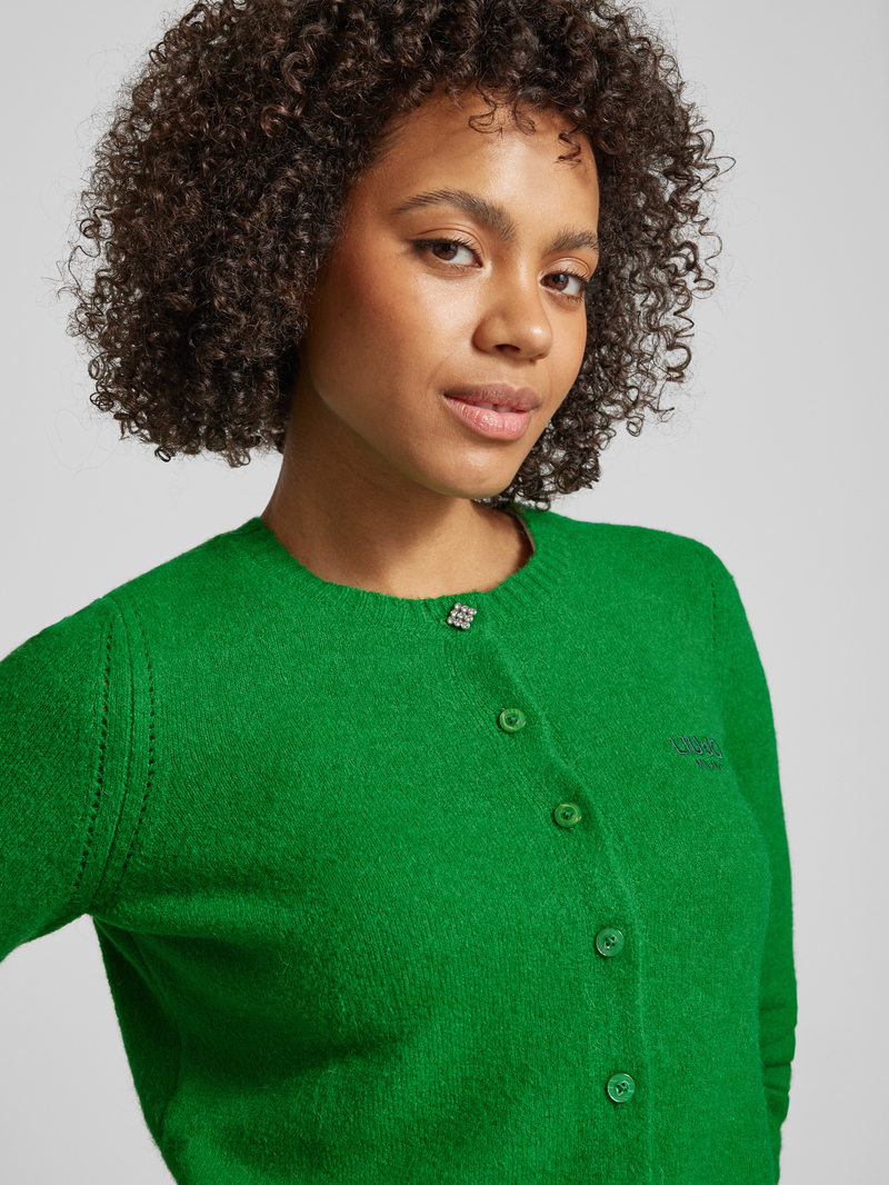 Liu Jo White Cardigan met labelstitching