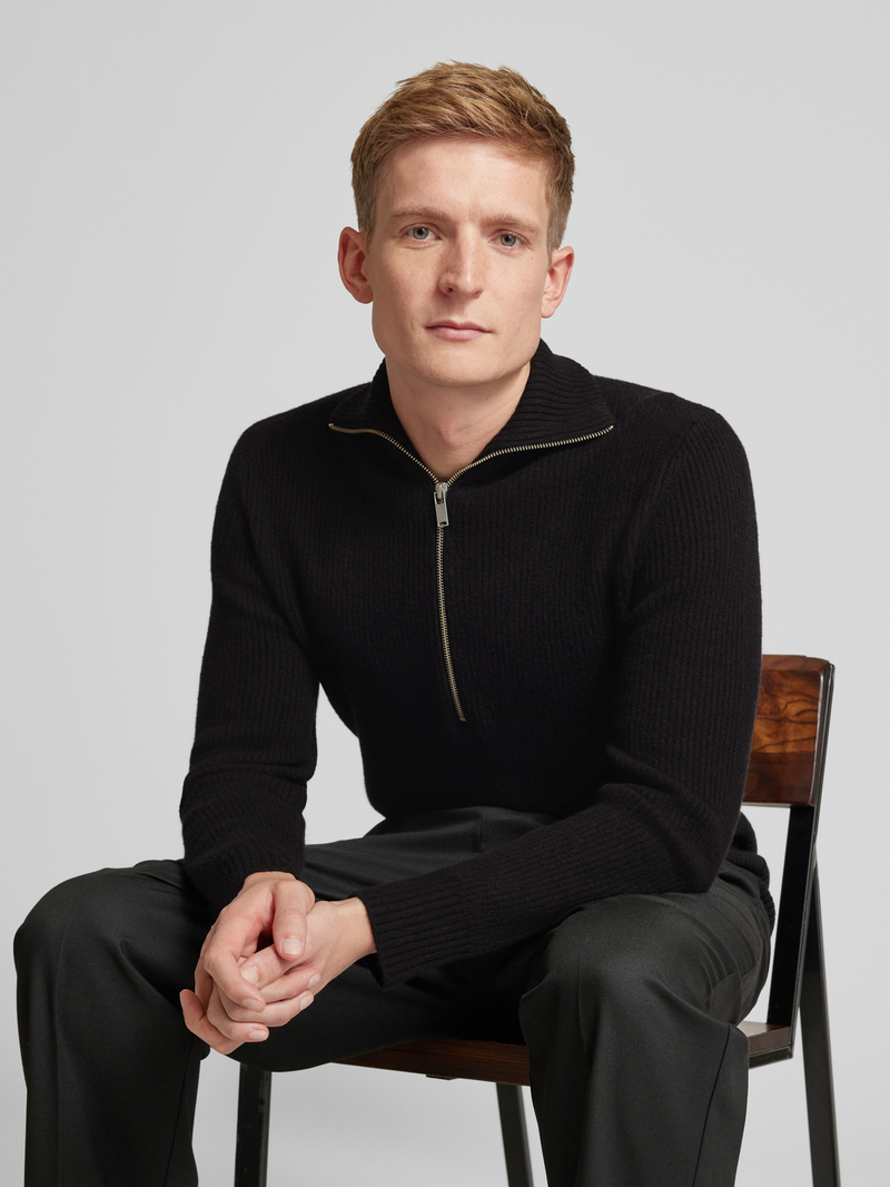 drykorn Gebreide pullover met korte ritssluiting model 'MANUELO'