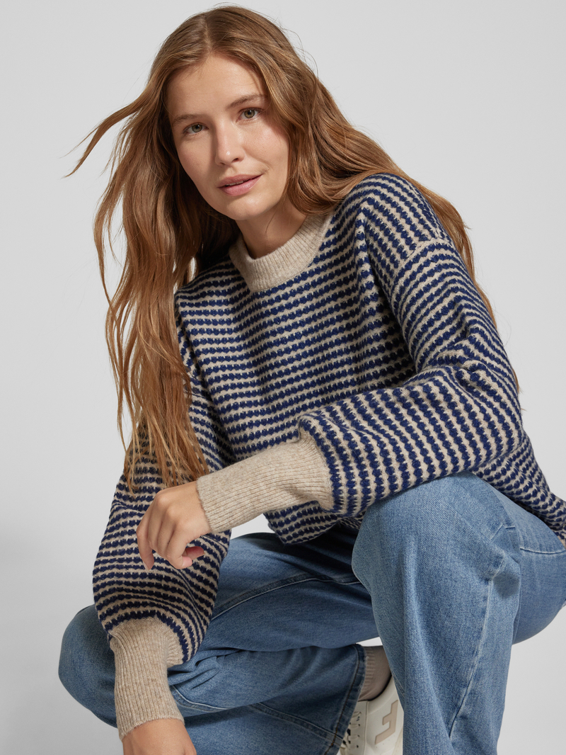 Kaffe Gebreide pullover met ribboorden model 'ellery'