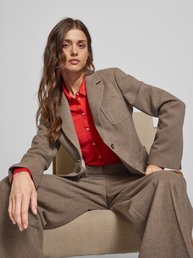 MARC O POLO Lange blazer met kleine borstzak