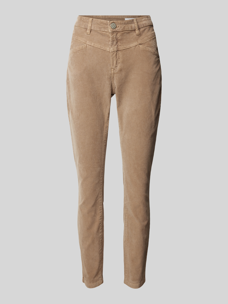 Opus Slim fit corduroy broek met knoopsluiting model 'Evita'