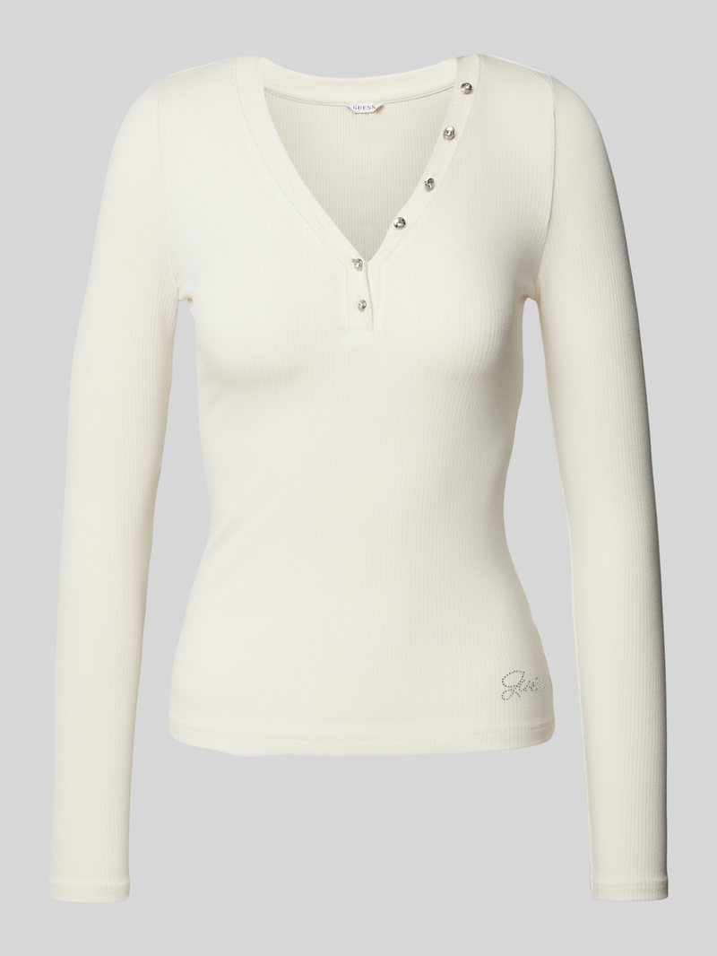 Guess Shirt met lange mouwen in riblook model 'KYLA'