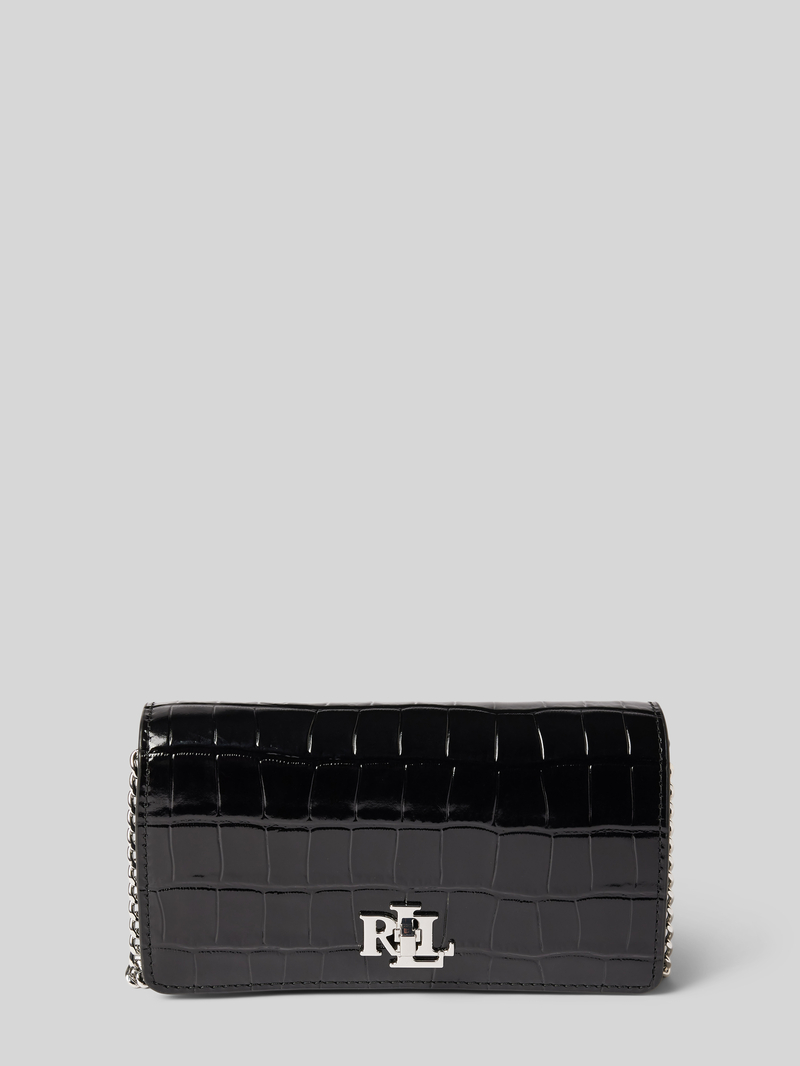 Lauren Ralph Lauren Leren schoudertas met labelapplicatie
