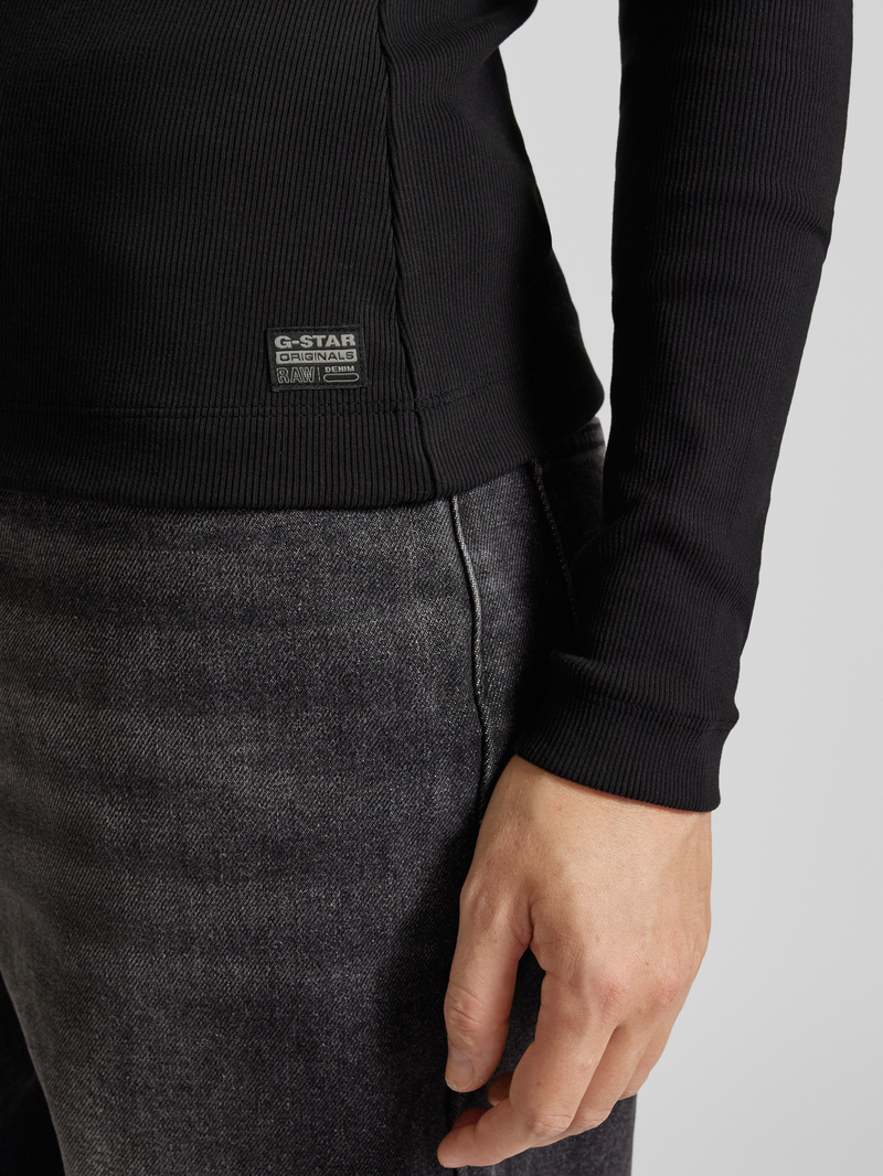 G-Star Raw Slim fit shirt met lange mouwen in riblook