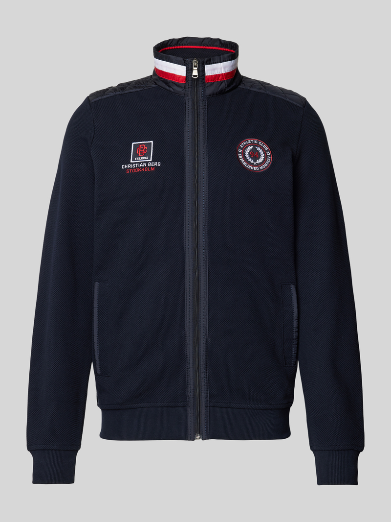 Christian Berg Men Sweatjack met labelstitching