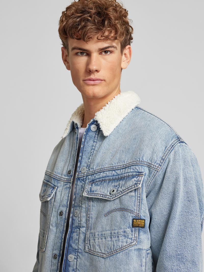 G-Star Raw Jeansjack met voering van imitatiebont