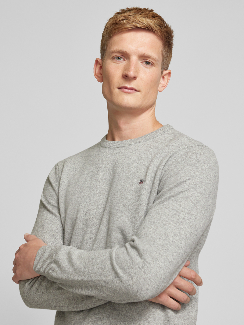 Gant Gebreide trui van wol met ronde hals