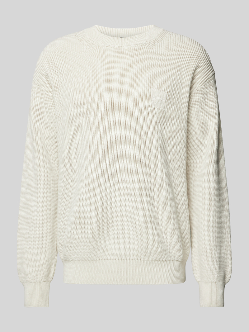 Boss Orange Gebreide pullover met labeldetail, model 'Acircolo'