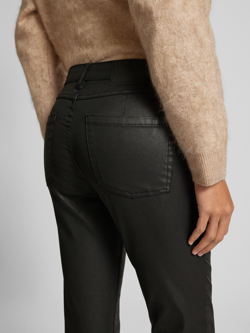 Opus Slim fit broek in leerlook model 'Evita remix'