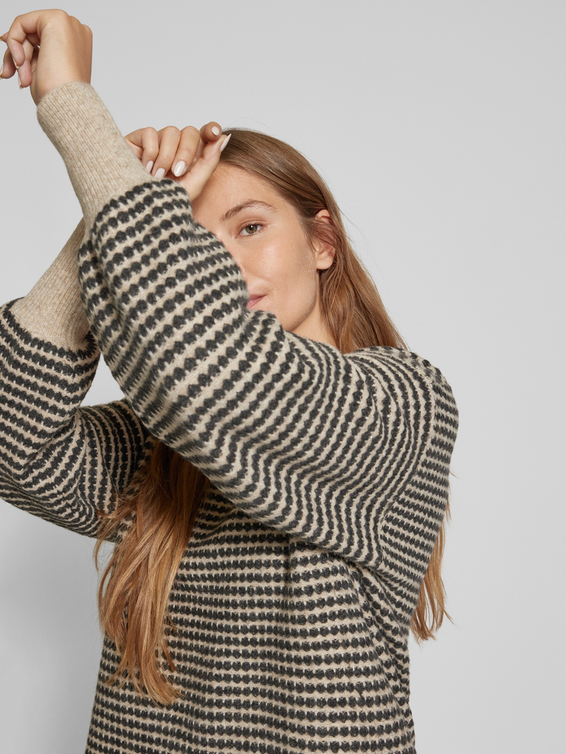 Kaffe Gebreide pullover met ribboorden model 'ellery'