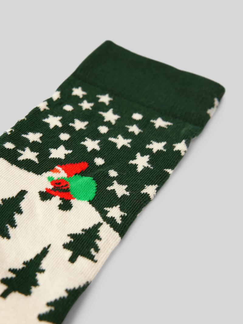 Happy Socks Sokken met motiefstitching model 'Santa on the Way'