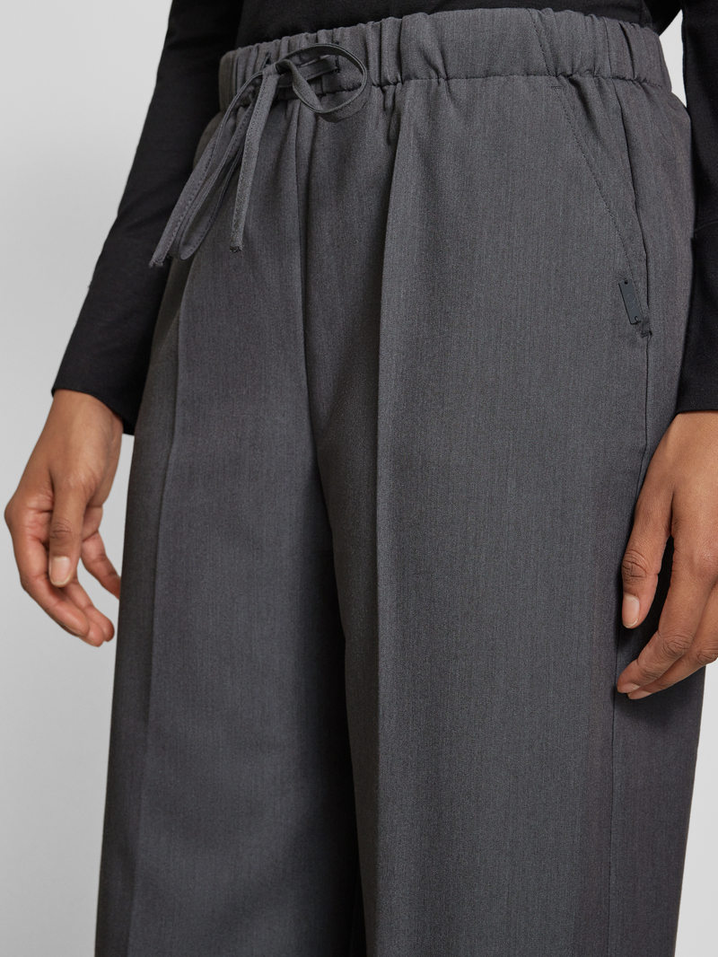 QS Wide leg stoffen broek met tunnelkoord