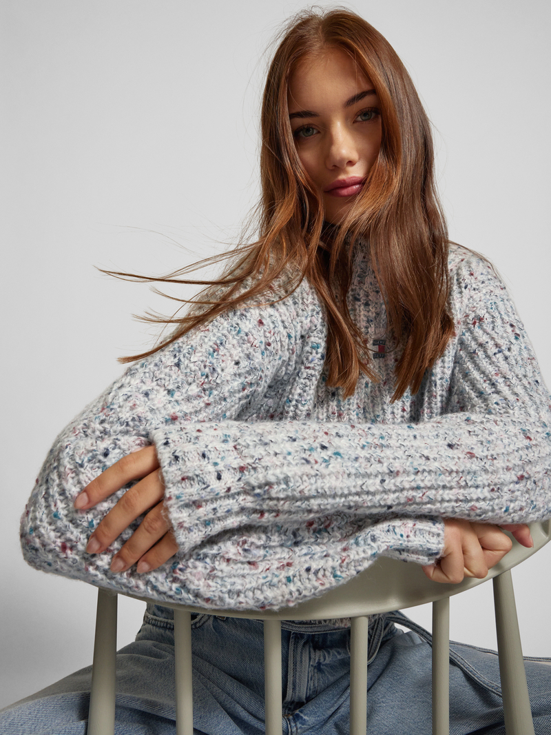 Tommy Jeans Gebreide pullover met opstaande kraag