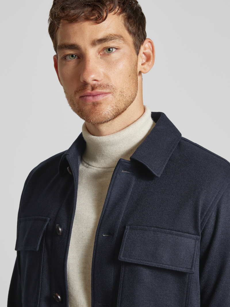 Profuomo Slim fit overhemdjack met kentkraag