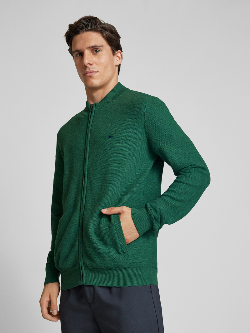 FYNCH-HATTON Regular fit gebreid jack met ritssluiting