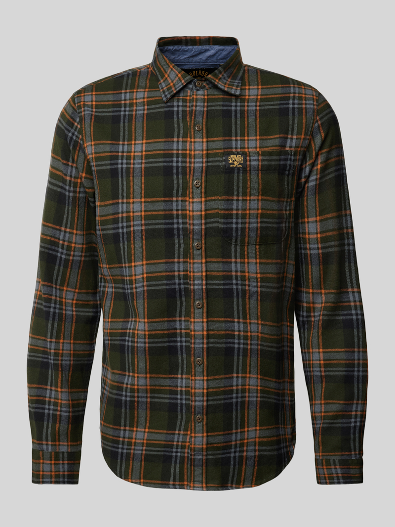 Superdry Slim fit vrijetijdsoverhemd met labelpatch model 'Lumberjack'
