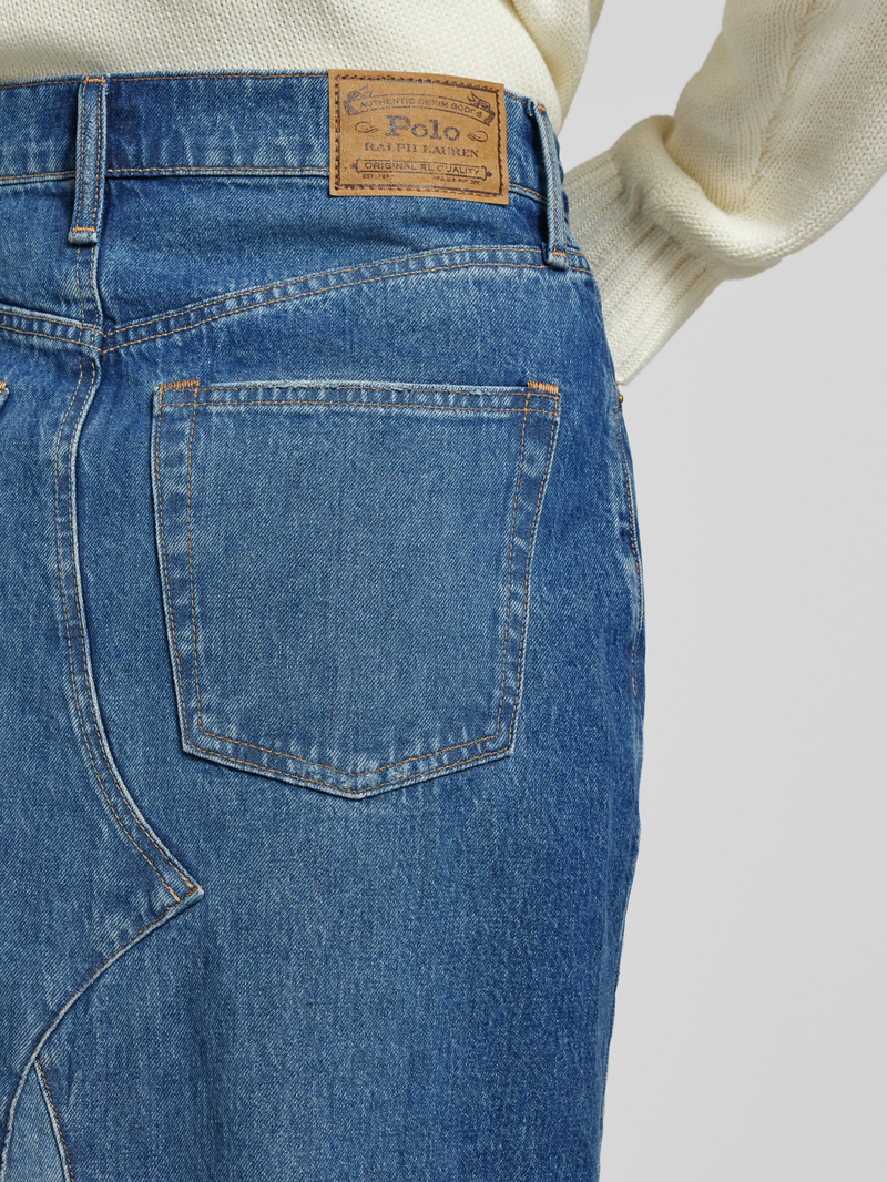 Polo Ralph Lauren Jeansrok met rafels