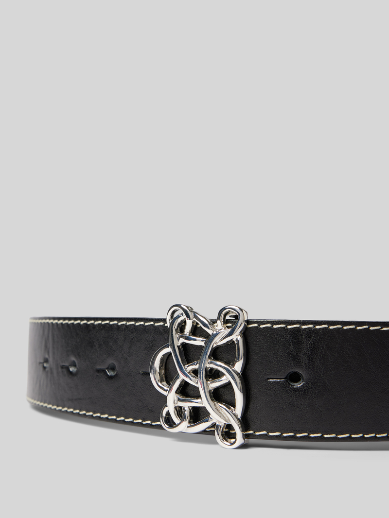 Vanzetti Leren riem met applicatie