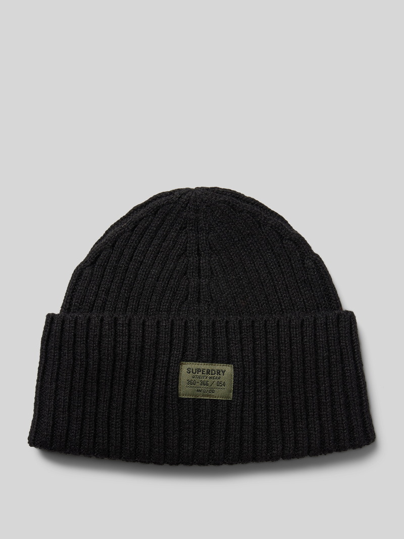 Superdry Muts van wolmix met logopatch model 'WORKWEAR'