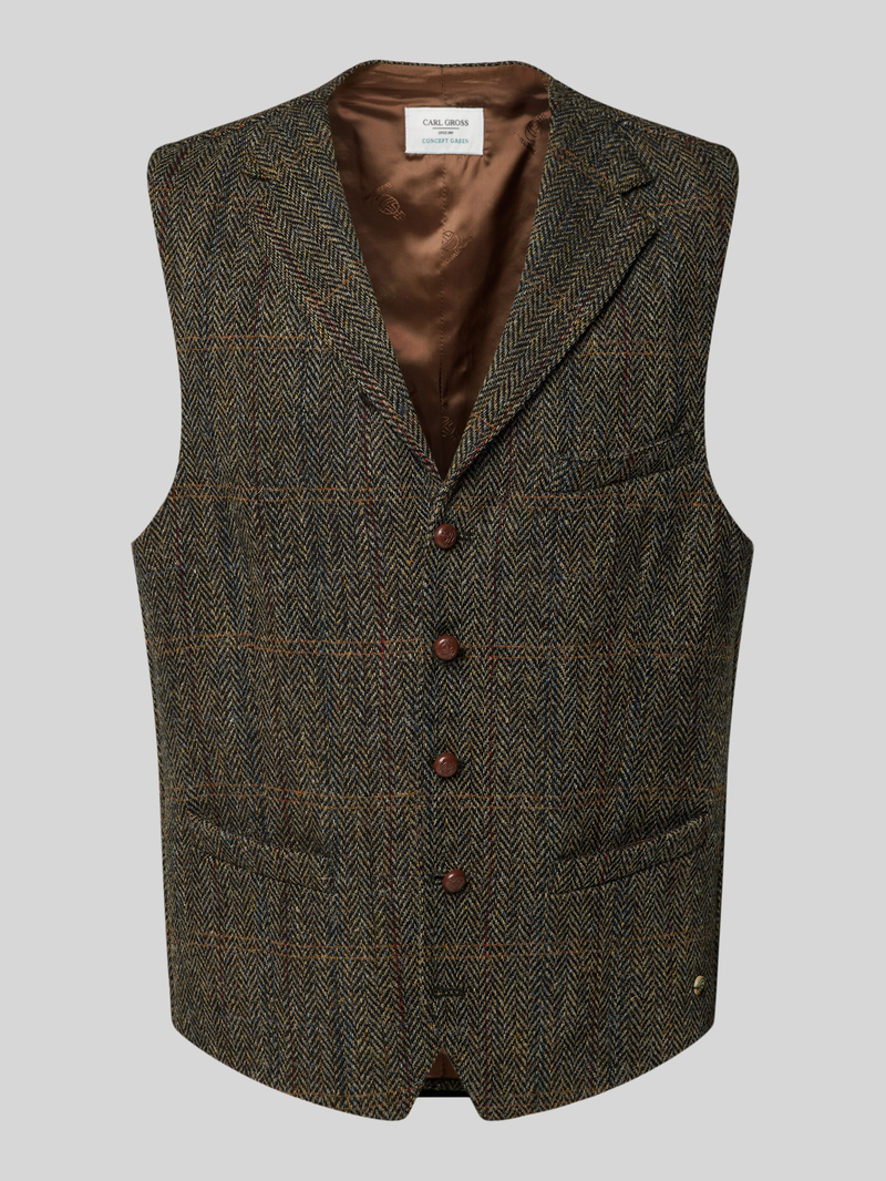 Carl gross Gilet met paspelzak op de borst, model 'Warner'