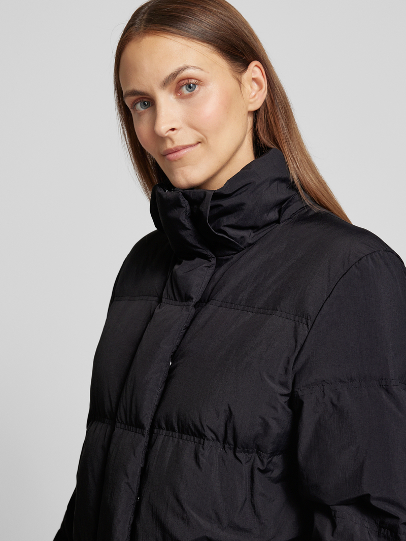 Selected Femme Gewatteerde lange jas met blinde ritssluitingsoverslag model 'SOFIE'