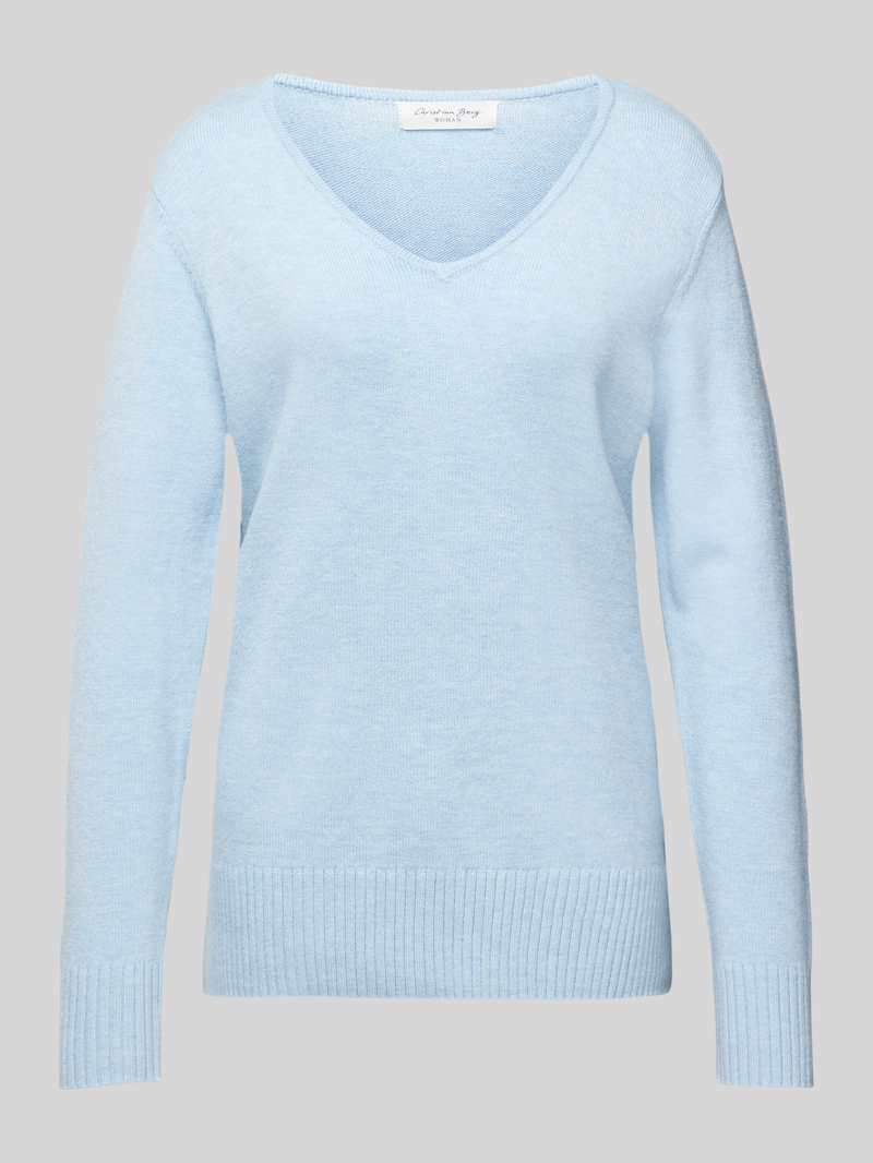 Christian Berg Woman Gebreide pullover met afgeronde V-hals