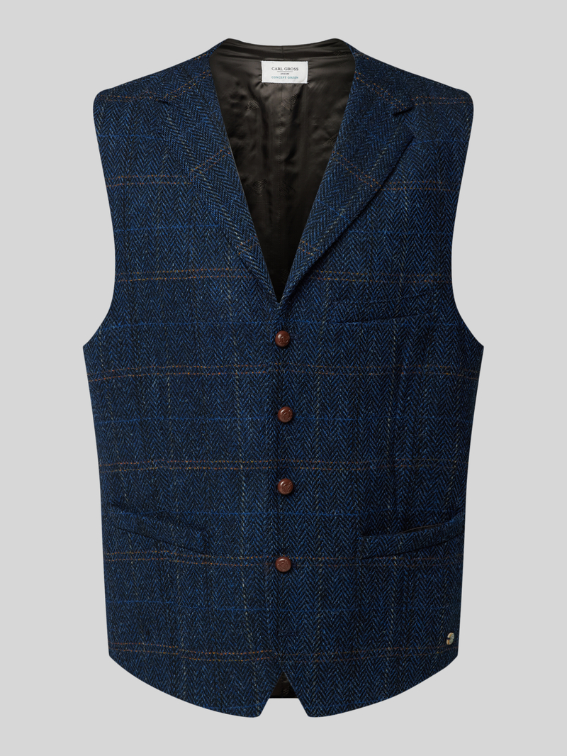 Carl gross Gilet met paspelzak op de borst, model 'Warner'