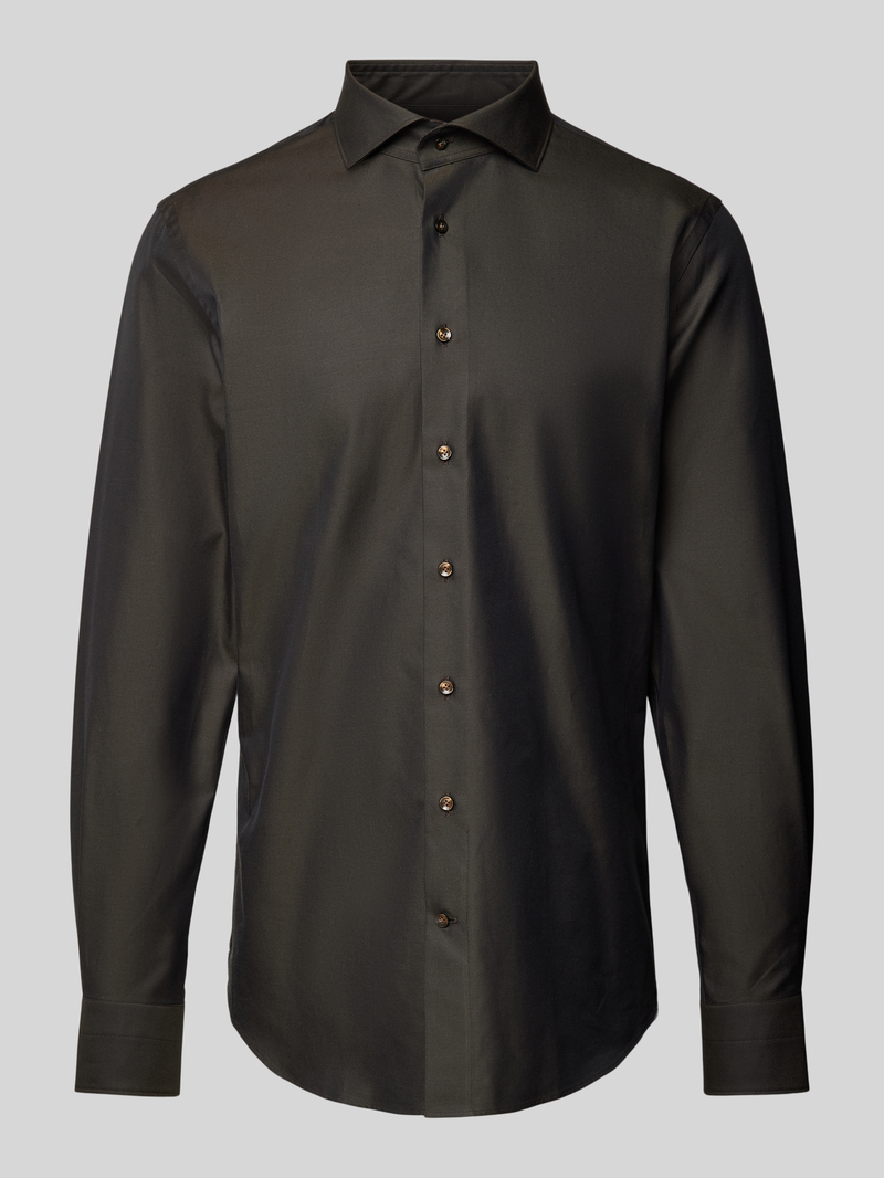 Profuomo Slim fit zakelijk overhemd met haaikraag