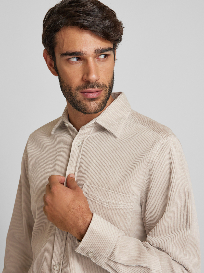 s.Oliver RED LABEL Regular fit corduroy overhemd met borstzak