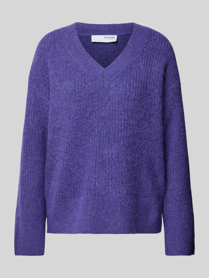 Selected Femme Gebreide pullover met V-hals model 'ALVIA'