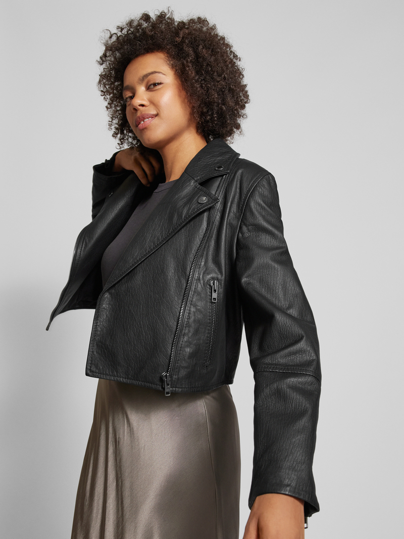 drykorn Leren jack met ritszakken