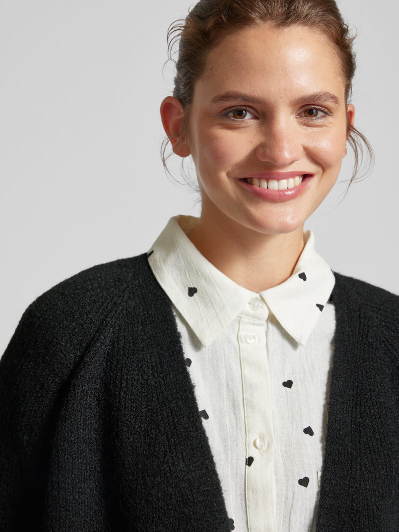 Pieces Regular fit cardigan met wol in gemêleerde look model 'ELLEN'