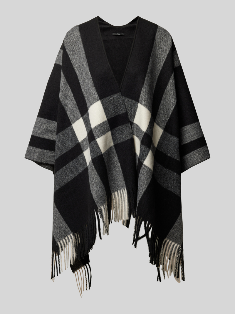 Opus Poncho met franjes model 'Atano'