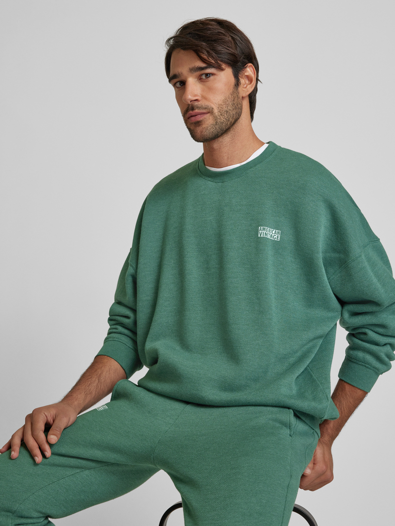 American vintage Sweatshirt met labelprint model 'DOVEN'