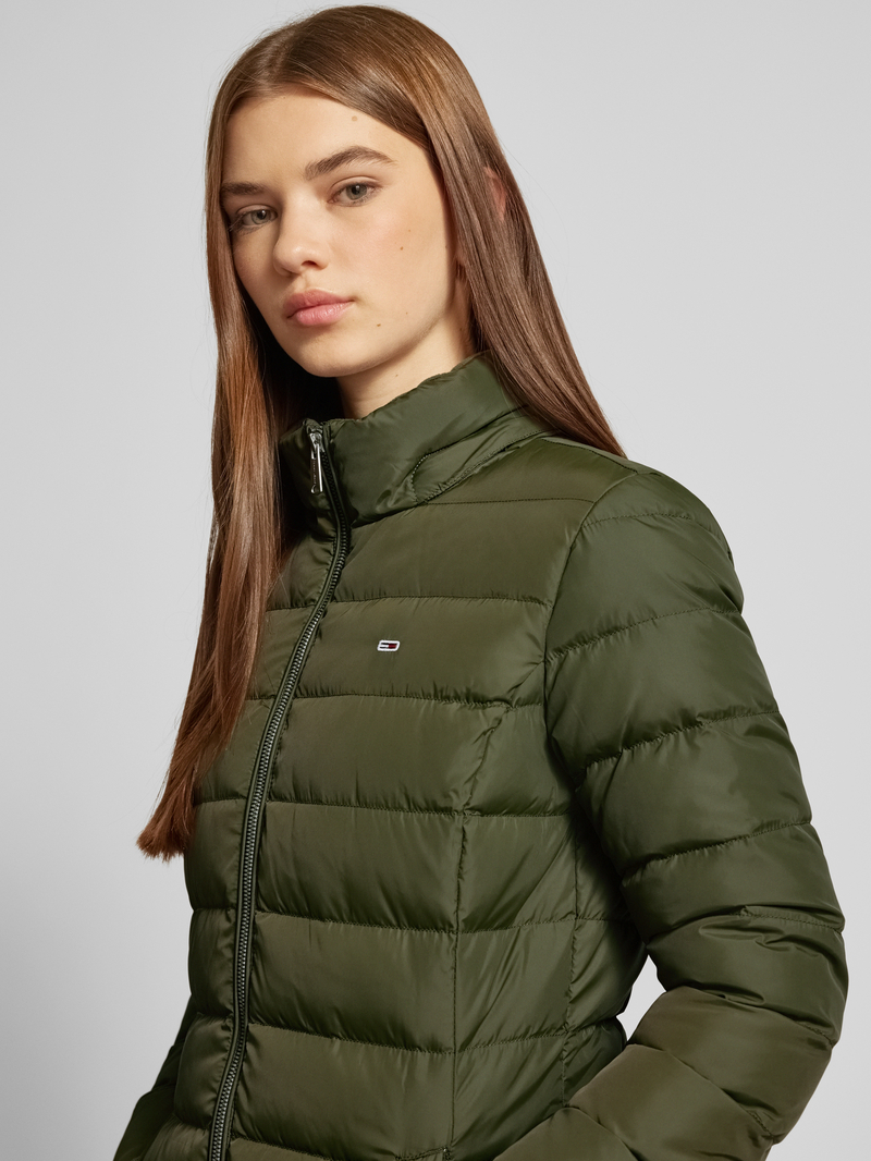 Tommy Jeans Gewatteerde lange jas met imitatiebont model 'ESSENTIAL'